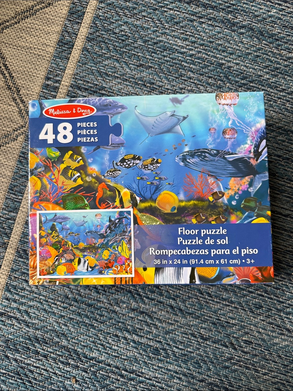 Melissa & Doug Ocean Floor Puzzle in Blue with Multicolor Sea Life